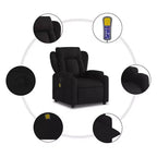 Fauteuil de massage relaxant avec accoudoirs réglables - Tissu noir