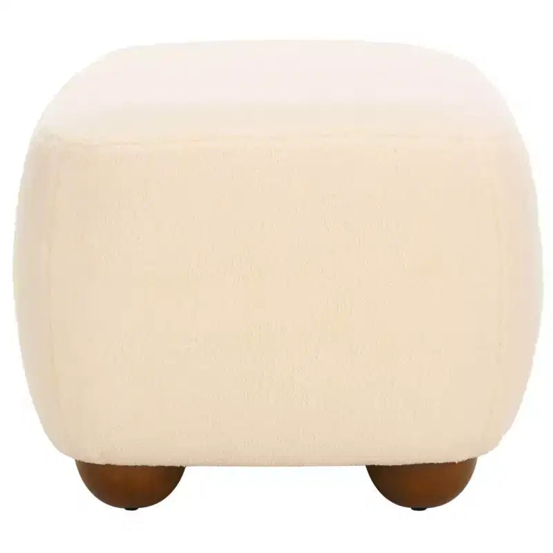Pouf ottoman rectangulaire Whitley avec pieds en bois