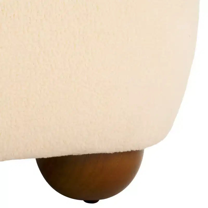 Pouf ottoman rectangulaire Whitley avec pieds en bois