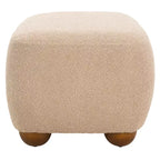 Pouf ottoman rectangulaire Whitley avec pieds en bois