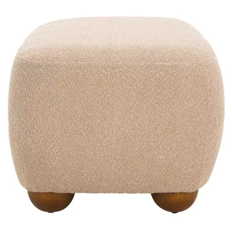 Pouf ottoman rectangulaire Whitley avec pieds en bois