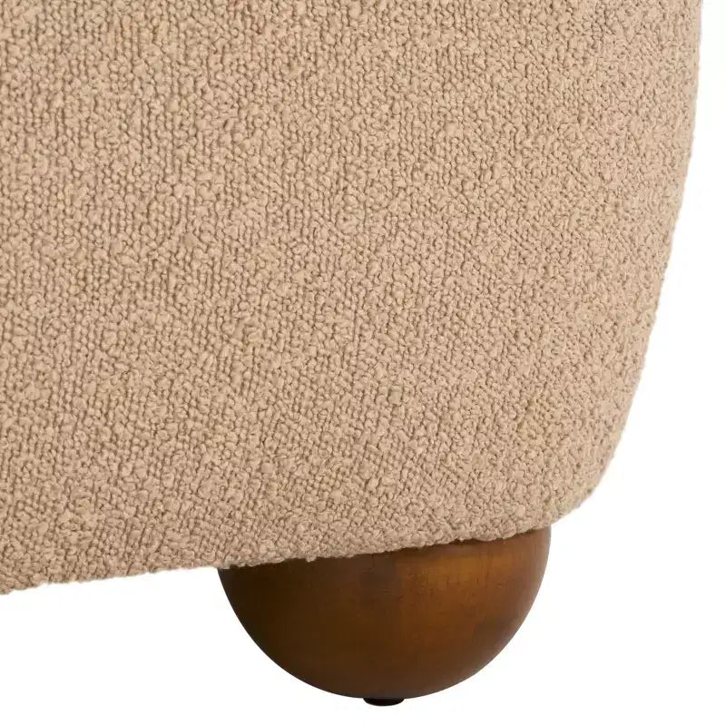 Pouf ottoman rectangulaire Whitley avec pieds en bois