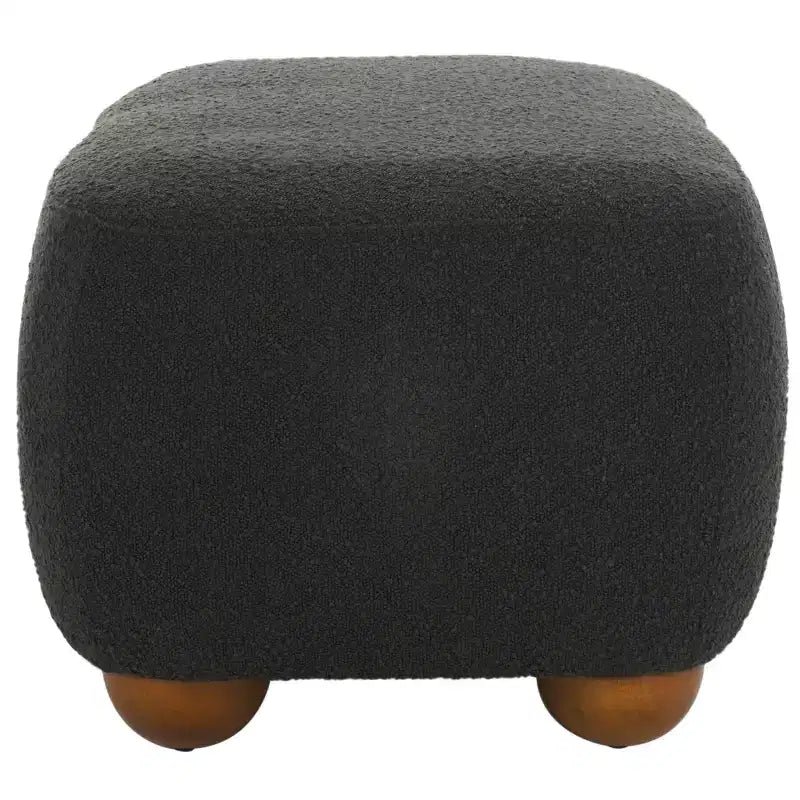 Pouf ottoman rectangulaire Whitley avec pieds en bois