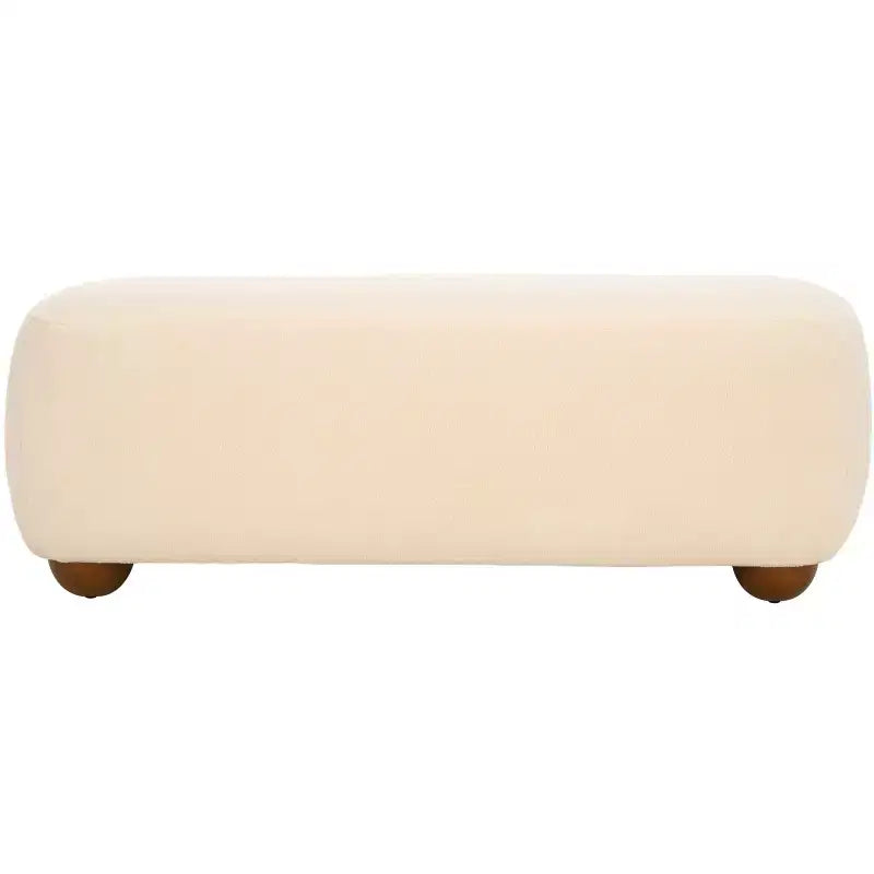 Pouf ottoman rectangulaire Whitley avec pieds en bois