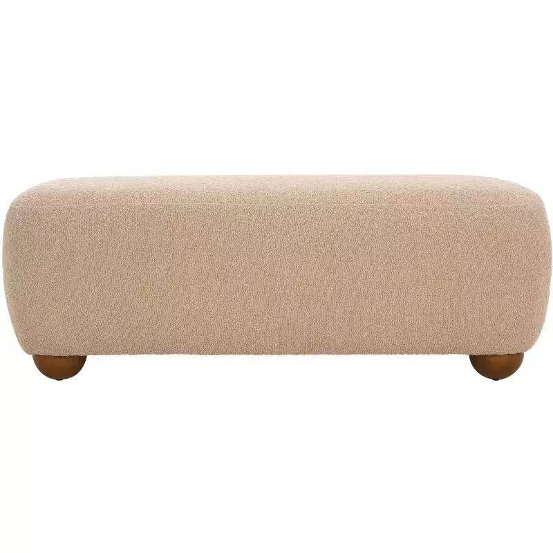 Pouf ottoman rectangulaire Whitley avec pieds en bois
