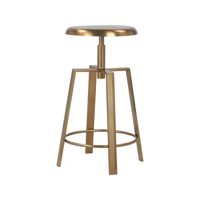 Tabouret de comptoir/bar réglable en fer doré
