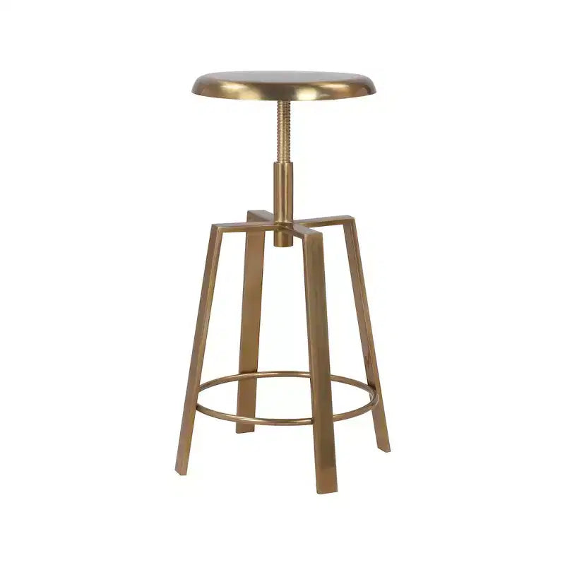 Tabouret de comptoir/bar réglable en fer doré