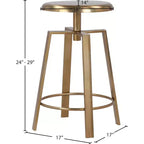 Tabouret de comptoir/bar réglable en fer doré