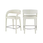 Meridian Furniture,Sylvester Cream Vegan Leather Stool