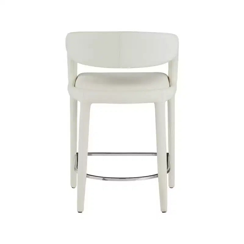 Tabouret de bar crème en similicuir à hauteur de comptoir