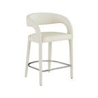 Tabouret de bar crème en similicuir à hauteur de comptoir
