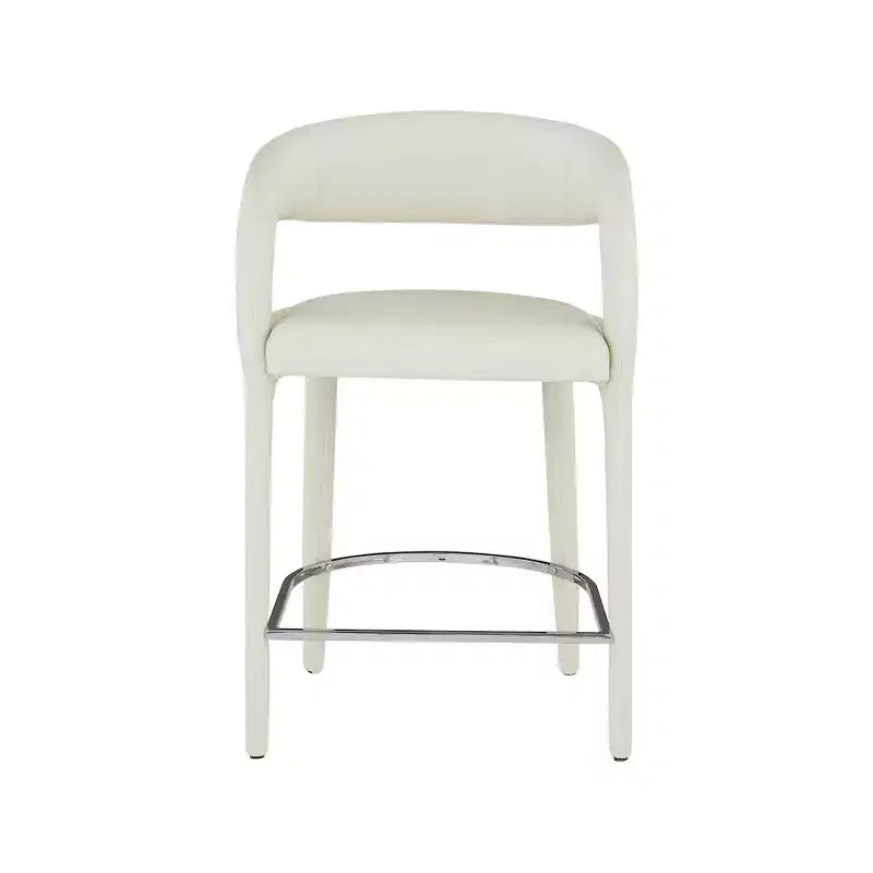 Tabouret de bar crème en similicuir à hauteur de comptoir
