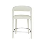 Tabouret de bar crème en similicuir à hauteur de comptoir