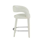 Tabouret de bar crème en similicuir à hauteur de comptoir