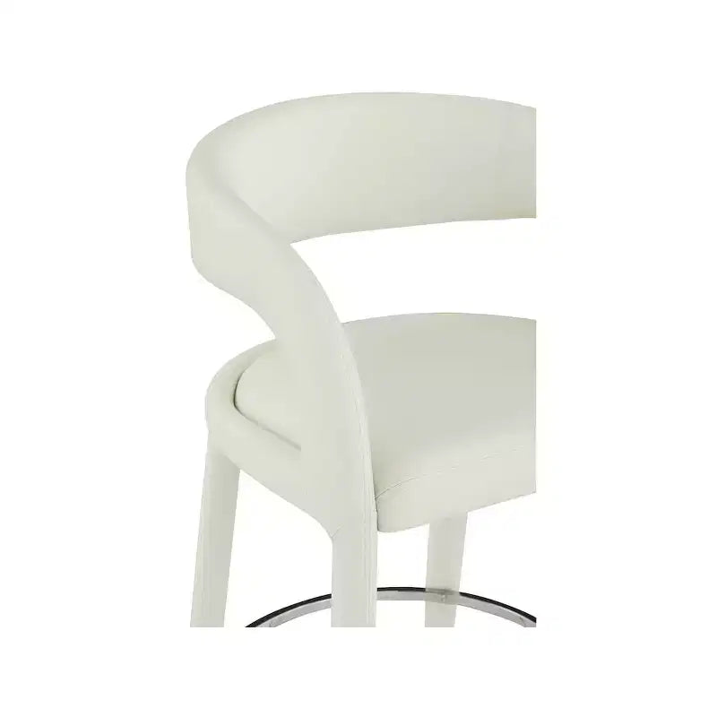 Tabouret de bar crème en similicuir à hauteur de comptoir
