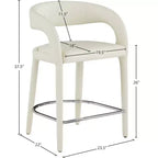 Tabouret de bar crème en similicuir à hauteur de comptoir