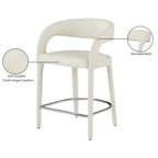 Tabouret de bar crème en similicuir à hauteur de comptoir